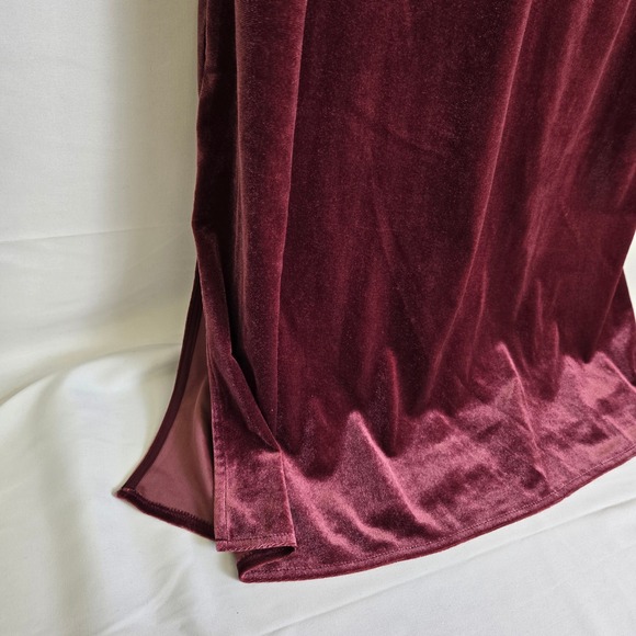 Gap Velvet Cami Slip Midi Dress, Side Slits, Red, Small Petite, New $59.99 MSRP - Picture 10 of 13